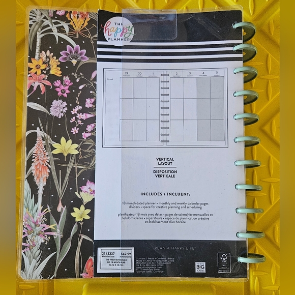 Happy Planner Big 18-Month Vertical Layout, Fresh Botanicals, July 22 to Dec 23 - Picture 15 of 15